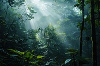 Jungle rainforest vegetation outdoors.