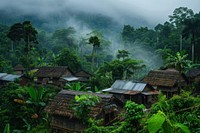 Village in rainforest Jungle jungle countryside vegetation.