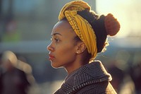 A black woman portrait standing at street photography person female.