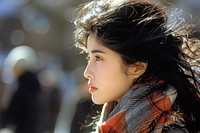 An asian woman portrait fashion standing at street photography person female.