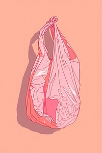 Plastic bag flat illustration person human.