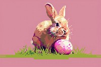 Easter cut pixel rabbit animal mammal.