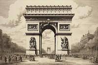 Arc de triomphe architecture landmark arched.