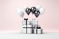 Gift and balloons box.