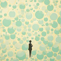 Giant bubbles pattern silhouette painting.