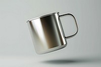 Stainless steel mug mockup beverage coffee glass.