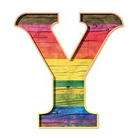 Rainbow with alphabet Y furniture symbol text.