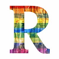 Rainbow with alphabet R number symbol person.