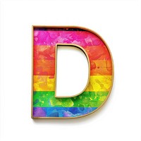 Rainbow with alphabet D purple symbol number.