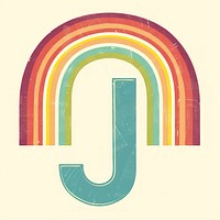 Rainbow with alphabet J symbol number logo.