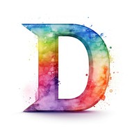 Rainbow with alphabet D number symbol text.