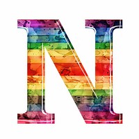 Rainbow with alphabet N furniture number symbol.