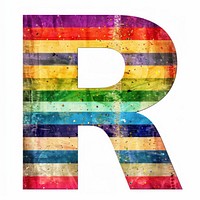 Rainbow with alphabet R number symbol purple.