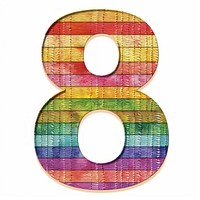 Rainbow with number 8 symbol text disk.
