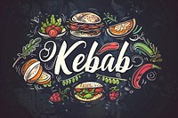 Kebab logo text advertisement blackboard.