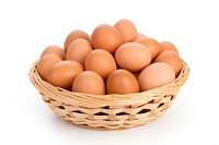 Basket of chicken eggs food.