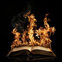 A book flame fire publication.