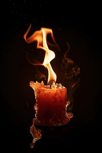 A candle flame fire.