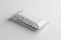 White snack bar package mockup aluminium foil.