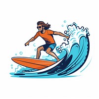 Surfer clipart recreation outdoors surfing.