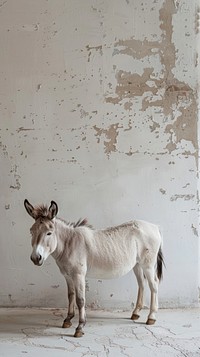 Donkey in minimal room animal donkey mammal.