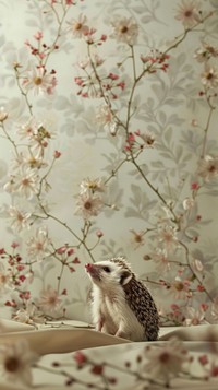 Animal wallpaper hedgehog flower.