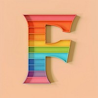 Rainbow with alphabet F pattern font text.