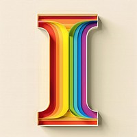 Rainbow with alphabet I art pattern font.