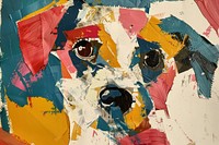 Art painting collage dog.