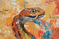 King Cobra art painting reptile.