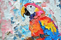 Collage art painting parrot.