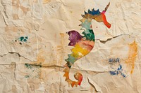 Seahorse art painting paper.