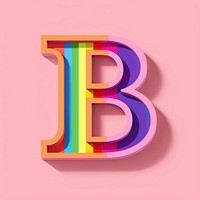 Rainbow with alphabet B font text creativity.