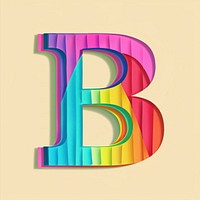 Rainbow with alphabet B art pattern font.