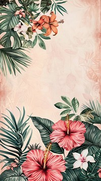 Wallpaper Wildflower backgrounds hibiscus pattern.