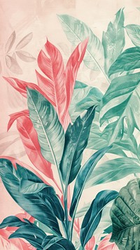 Wallpaper Botanical backgrounds painting pattern.