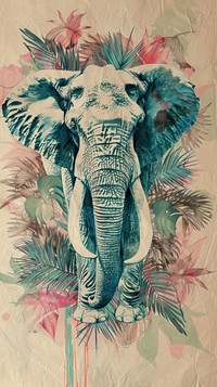 Wallpaper Elephant elephant wildlife painting.