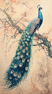 Wallpaper Peacock peacock drawing animal.