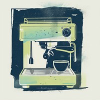 Silkscreen of a Coffee machine appliance coffee mixer.