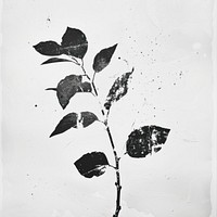 Silkscreen of a Sustainability nature plant black.