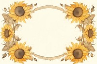 Vintage frame of sunflower backgrounds plant paper.