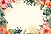 Vintage frame of tropical backgrounds hibiscus pattern.