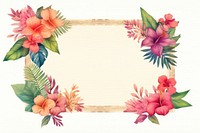 Vintage frame of tropical pattern flower plant.