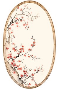 Vintage frame chinese blossom flower plant.