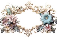 Vintage frame flower glitter pattern white background accessories.