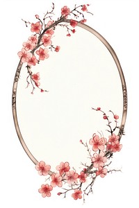 Vintage frame sakura blossom flower plant.