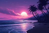 California beach purple landscape sunlight.