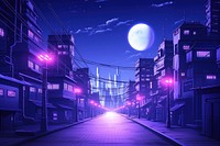 Cyberpunk outdoors lighting street.