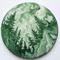 Acrylic pouring forest shape plant tree.