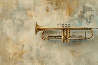 Close up on pale trumpet painting horn performance.